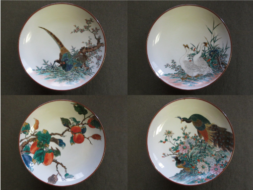 色絵花鳥絵替皿